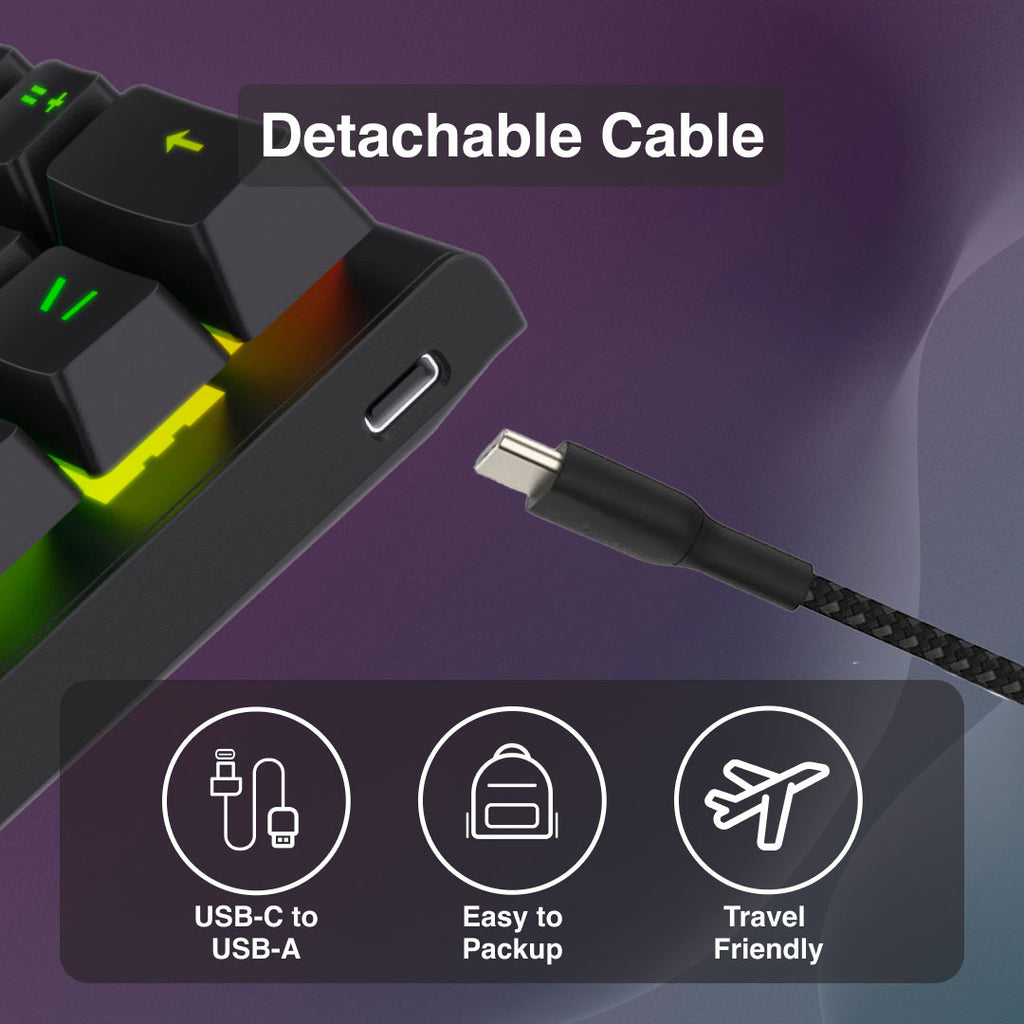 Laser Gaming Mini Mechanical Keyboard Black