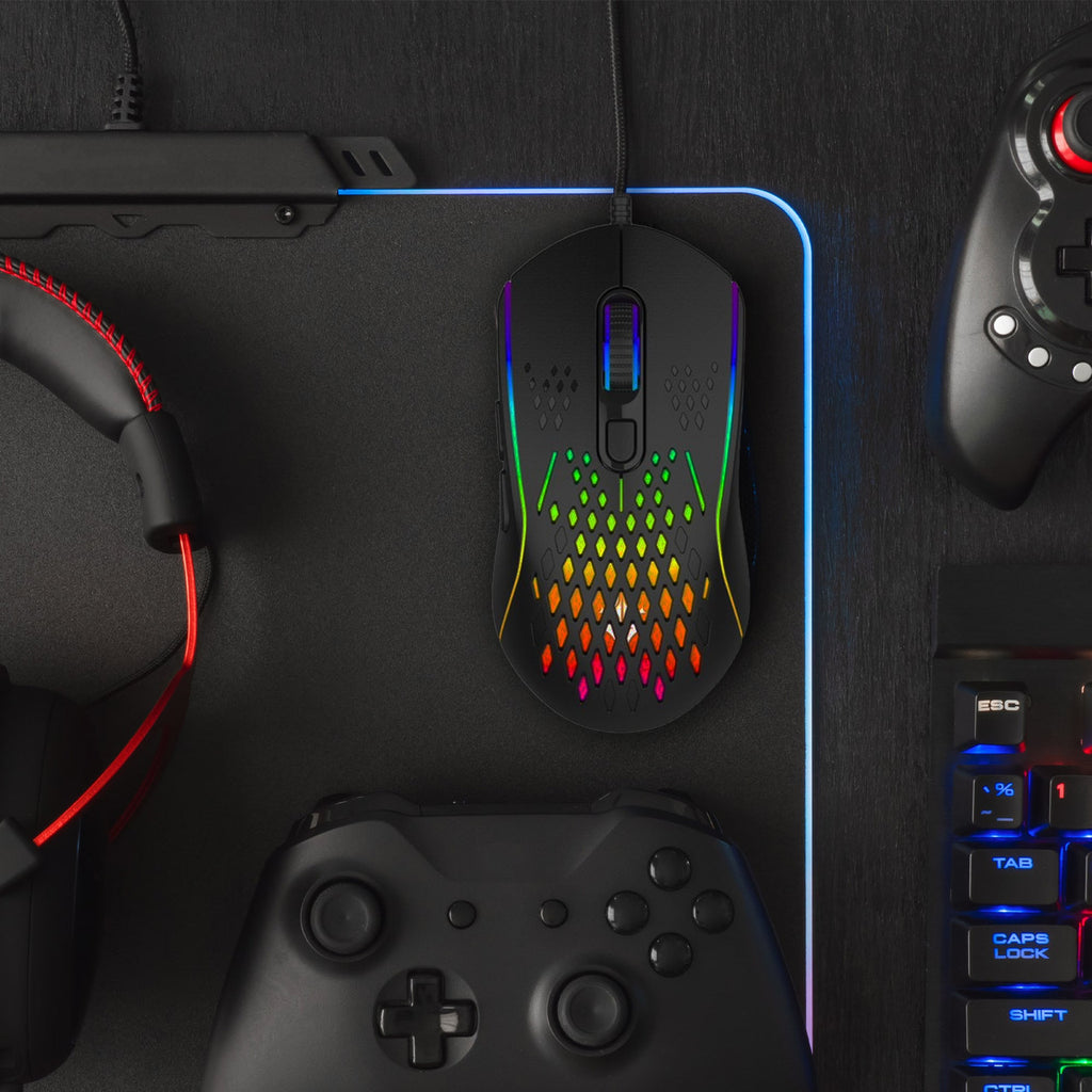 Laser RGB Lightweight Gaming Mouse - Black