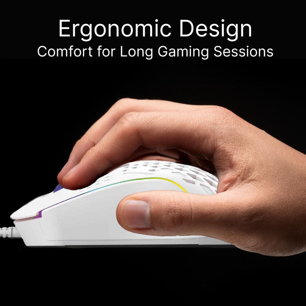 Laser RGB Lightweight Gaming Mouse White