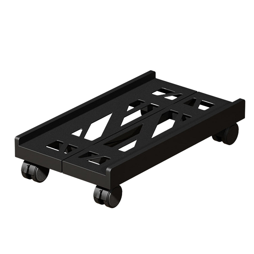 Adjustable Mobile CPU Stand, Ventilated Computer Tower Stand with 4 Caster Wheels, for PC Tower, Under Desk CPU Holder, PC Floor Cart Computer Riser for Gamers Black