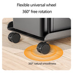 Adjustable Mobile CPU Stand, Ventilated Computer Tower Stand with 4 Caster Wheels, for PC Tower, Under Desk CPU Holder, PC Floor Cart Computer Riser for Gamers Black