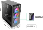 ANTEC DF700 FLUX Wave Mesh Front, High Airflow, Tempered Glass with 3x ARGB Fan Front, 1x Rear, 1x PSU Shell (Reverse Fan blade) ATX Gaming Case