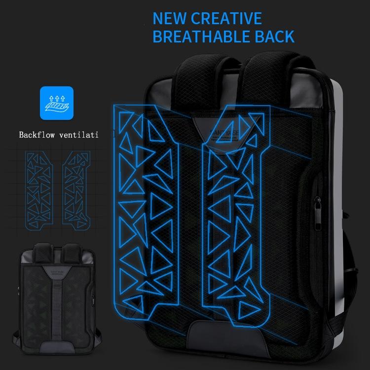 Men Gaming Backpack - Double-layer Hard Shell - Black