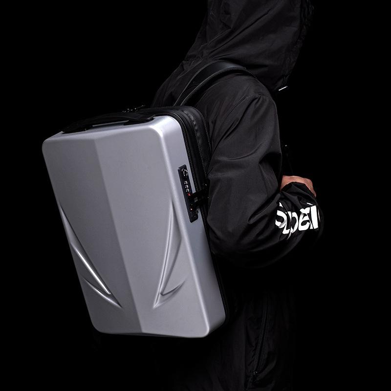 Men Gaming Backpack - Double-layer Hard Shell - Black