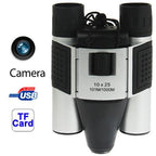 5-in-1 Binocular Camera with Video Digital Pc Cam and Tf Card Reader - 10x25mm 101m / 1000m Field of View - Compact Size