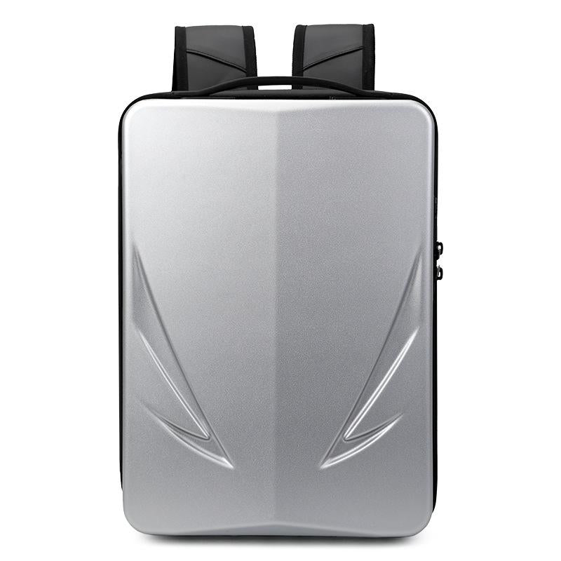Men Gaming Backpack - Double-layer Hard Shell - Silver
