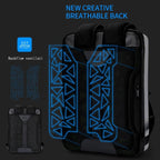 Men Gaming Backpack - Double-layer Hard Shell - Silver