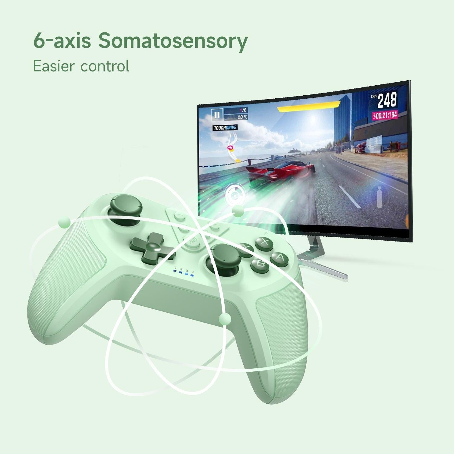 Wireless Controller for Switch & Pc - Compatible Compact - Purple