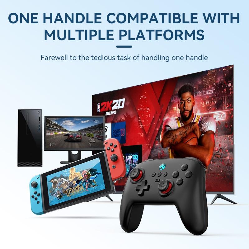 Vibration Gamepad for Switch / Android / Apple / Pc - Tooth Design - Black