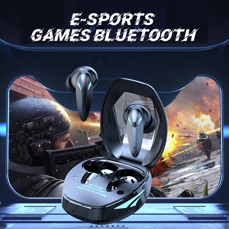 Wireless Gaming Earphones with Noise Reduction - Black