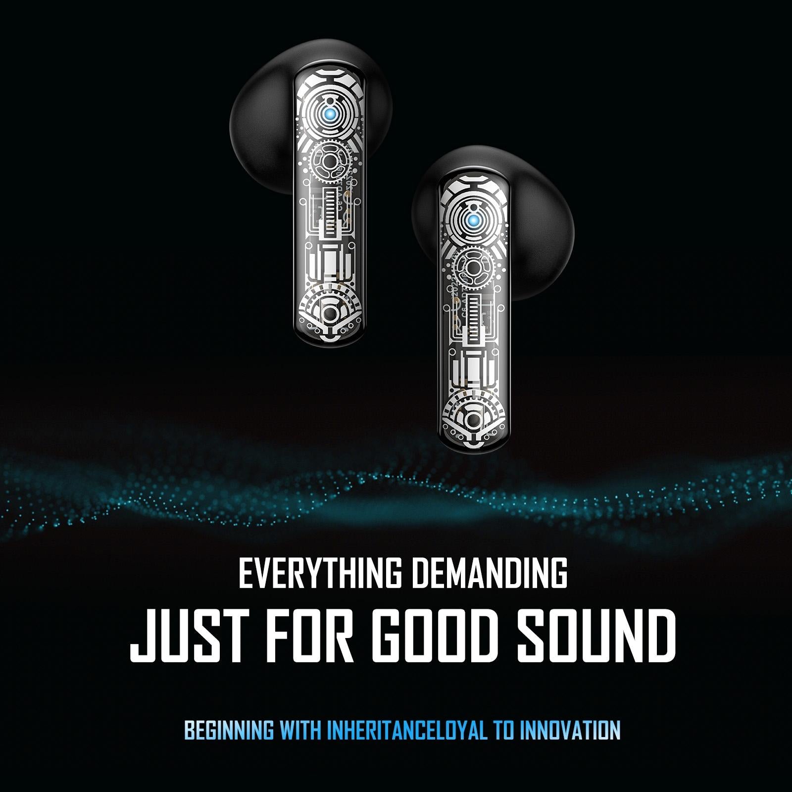 Black Tws Bluetooth Gaming Earphones with Noise Reduction