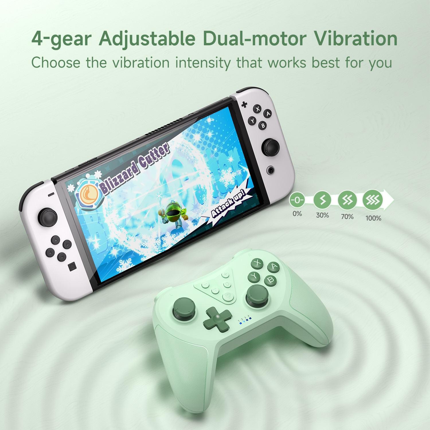 Wireless Controller for Switch & Pc - Compatible Compact - Green