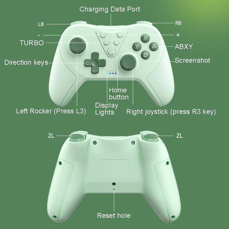 Wireless Controller for Switch & Pc - Compatible Compact - Green