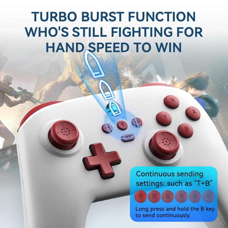 Vibration Gamepad for Switch / Android / Apple / Pc - Tooth Design - Green