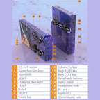 64G Handheld Game Console With 10 000+ Games - 3.5 Inch Transparent Black - Transparent Orange