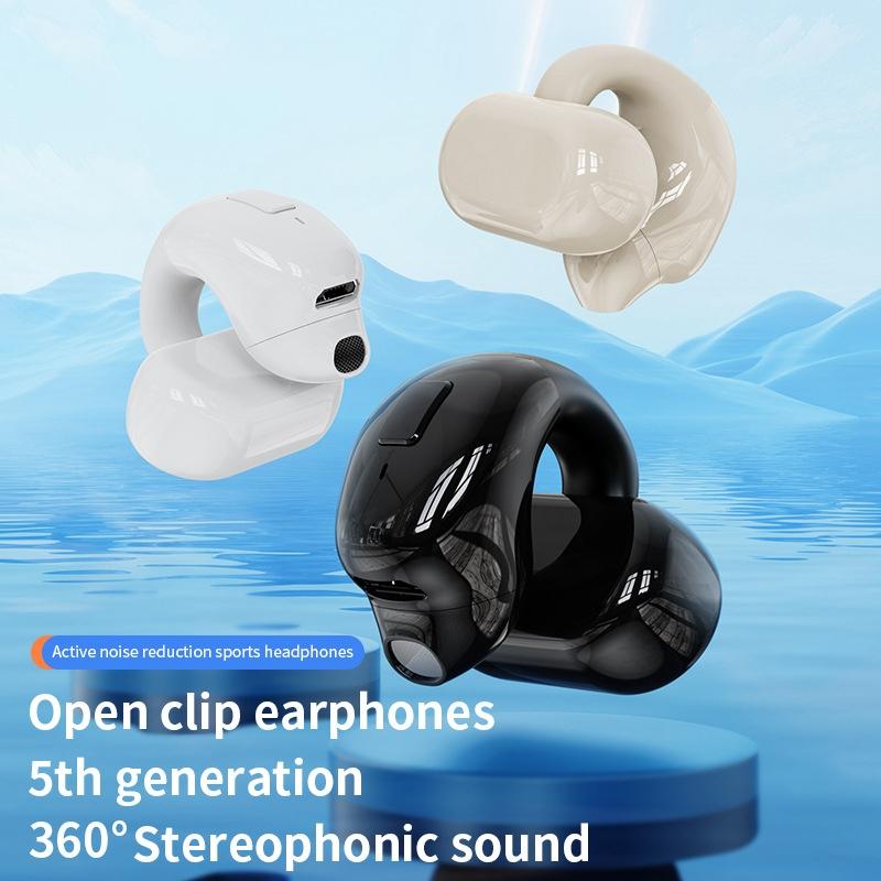 Wireless Clip-on Bluetooth Earphone for Sports and Gaming - Light Skin