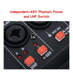 HRIDZ EMC-G04 Audio Mixer with UHF Wireless Microphone for DJ Karaoke PC Record
