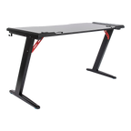 LED Gaming Desk Computer Table with Cup Holder Headphone Hook Cable Hole