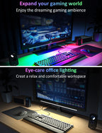 1 Piece RGB LED Gaming Light Bar - Dual Color Temperature & Adjustable RGB Effects, USB-Powered Backlight, Remote & Button Control, 30cm Lightweight Design