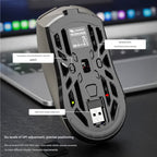 Tri-Mode Wireless Gaming Mouse - 1KHz Polling, 10000 DPI, Digital Display, Lightweight 73g(Black)
