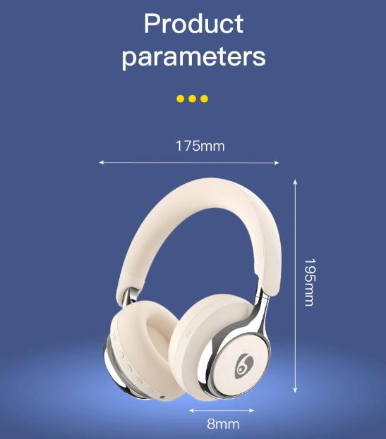 Black Premium Wireless ANC Headphones - Bluetooth 5.4, 32H Playtime, Foldable Over-Ear Design, Comfort Earpads for Travel & Gaming