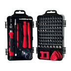 Red and Black Professional 115-in-1 Precision Screwdriver Set - Magnetic Repair Tool Kit for PC, Laptop, Phone & Electronics