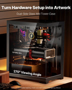 PC Gaming Case Mid-Tower Computer Case with 2 Fans for ATX Motherboard