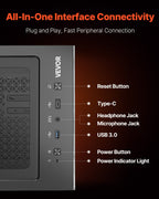 PC Gaming Case Mid-Tower Computer Case with 2 Fans for ATX Motherboard