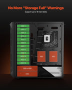 PC Gaming Case, Mid-Tower, Computer Case with High-Airflow Tempered Glass Panel, Dust Filter, 4 x 120 mm Fans, Cable Management, for GPU up to 270 mm in Length, Compatible with ATX/M-ATX/ITX