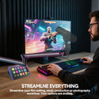 Studio Controller Keyboard Stream Controller Customizable Deck with 15 Shortcut Keys for Multi Applications Triggered in PC for Streaming Studio Work Game