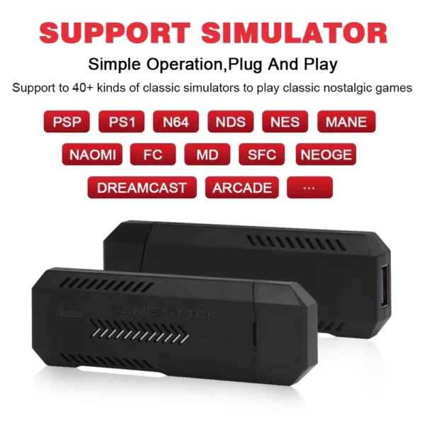 256G 58,000 Games GD10 Plus Game Stick 4K HD Video Game Console 2.4G Double Wireless Controller Game Stick For N64/PSP/PS1/GBA - Image 16