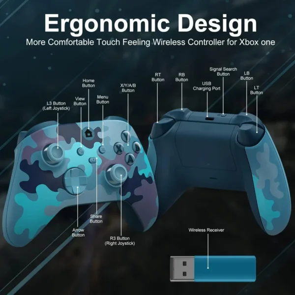 Wireless Controller Compatible with Xbox One, Xbox Series X/S, Xbox One X/S, PC with 2.4GHz Wireless Adapter Gamepad - Image 67