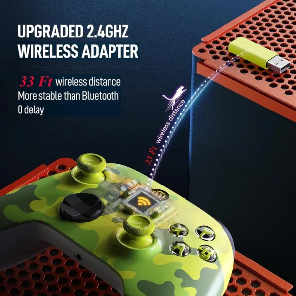 Wireless Controller Compatible with Xbox One, Xbox Series X/S, Xbox One X/S, PC with 2.4GHz Wireless Adapter Gamepad - Image 57
