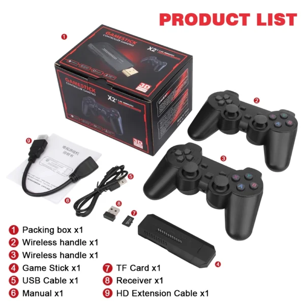 256G 58,000 Games GD10 Plus Game Stick 4K HD Video Game Console 2.4G Double Wireless Controller Game Stick For N64/PSP/PS1/GBA - Image 21