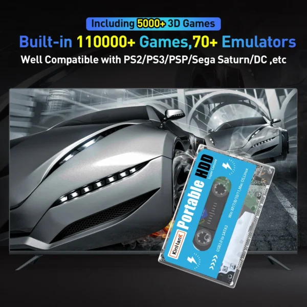 KINHANK Super Console 500G Gaming HDD 100000 Video Games 70 Emulators For DC/MAME/SS/NAOMI/PS2/PS1 Plug and Play Batocera OS - Image 2