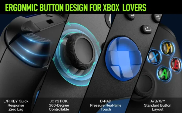 Wireless Controller Compatible with Xbox One, Xbox Series X/S, Xbox One X/S, PC with 2.4GHz Wireless Adapter Gamepad - Image 20