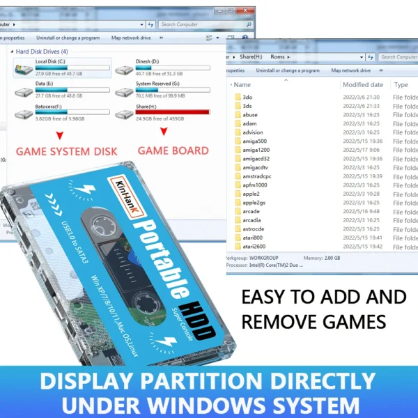 KINHANK Super Console 500G Gaming HDD 100000 Video Games 70 Emulators For DC/MAME/SS/NAOMI/PS2/PS1 Plug and Play Batocera OS - Image 13